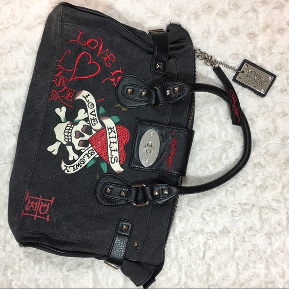 ed hardy love kills slowly purse
